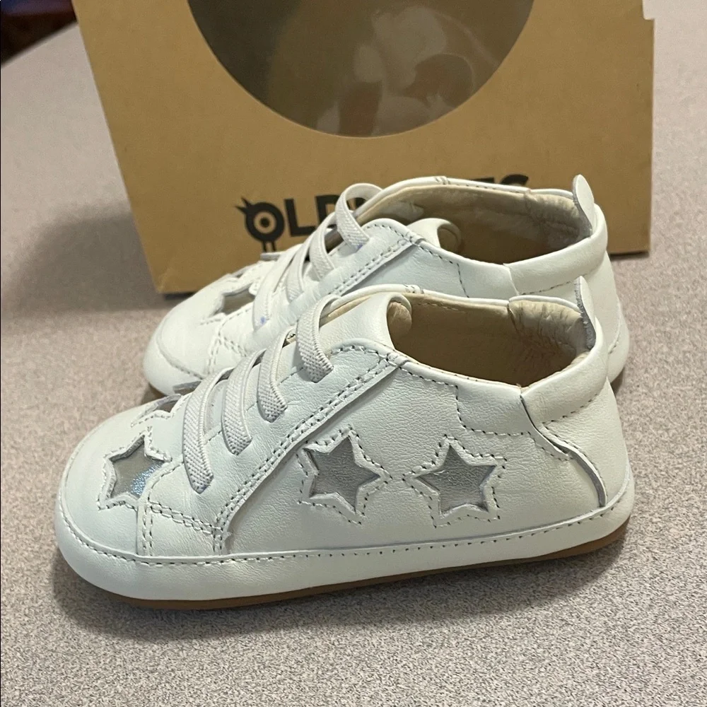 Old Soles Starey Bambini Snow/Silver is a fun first shoe Podiatrist Approved